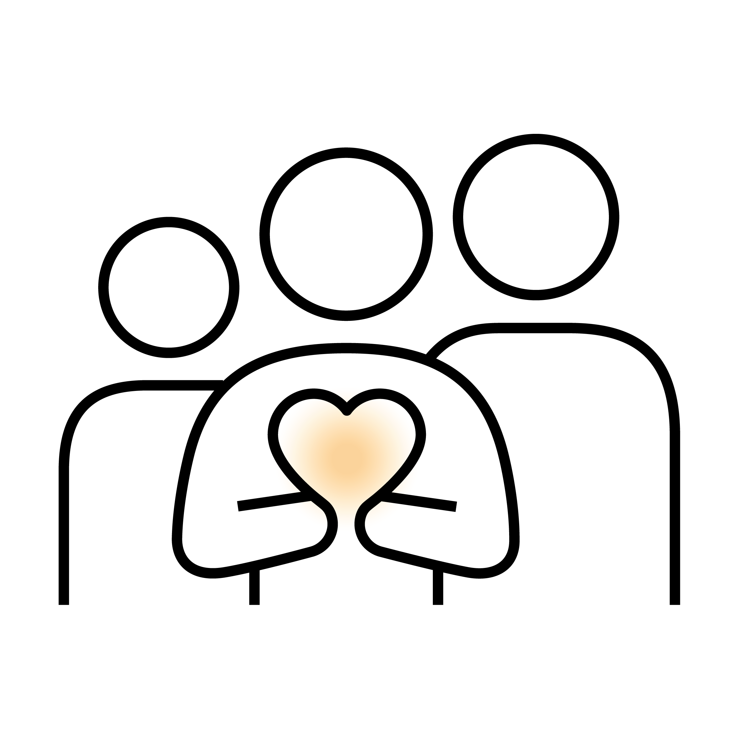 Icon of a family with love, consisting of one adult and two children.